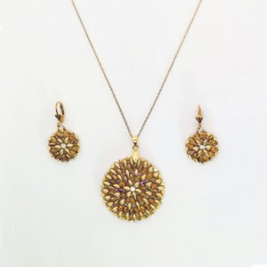 Luz Dorada Set – Mandala Necklace & Earrings